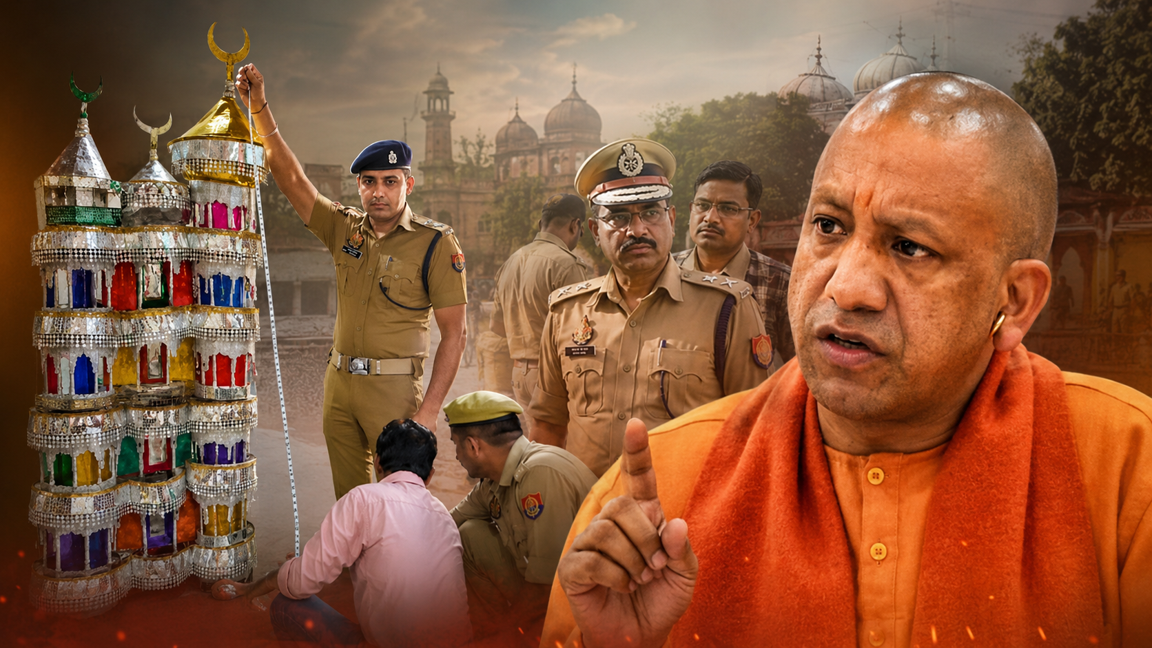 फिर एक्शन में योगी की पुलिस: फिरोजाबाद में ASP अनुज चौधरी ने फीते से नापी ताजियों की लंबाई, DM-SSP ने संभाली कमान