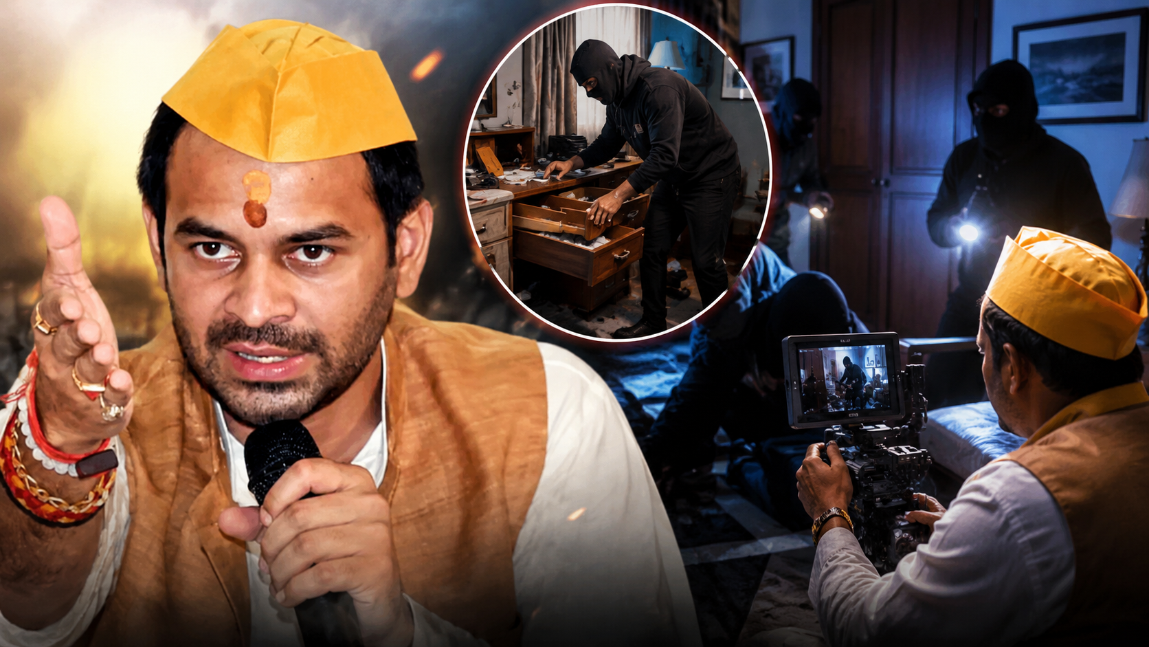 राजनीति और कॉन्टेंट क्रिएशन के बाद अब ‘फिल्म मेकिंग’ में उतरे तेज प्रताप यादव, घर में हुई चोरी का सीन किया री-क्रिएट; वीडियो वायरल