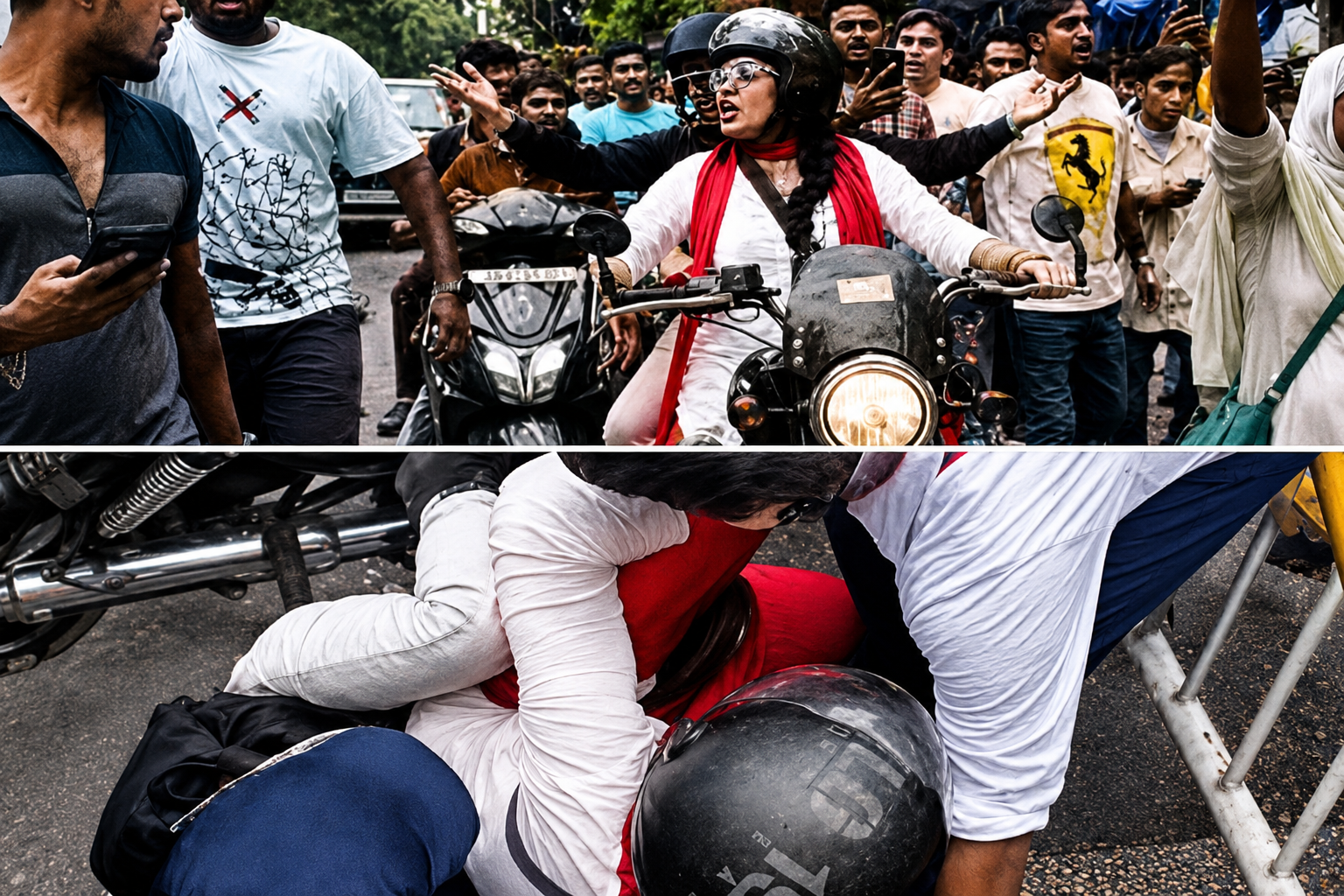ममता बनर्जी की ‘बुलेट गर्ल’ उपासना चौधरी पर हमला, कोलकाता की रैली में हंगामा