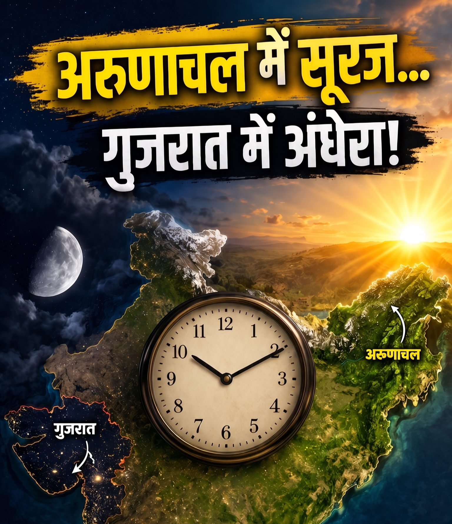 जब अरुणाचल में निकल आता है सूरज, तब गुजरात में क्यों रहता है अंधेरा? जानिए भारत के एक समय (IST) का दिलचस्प राज़